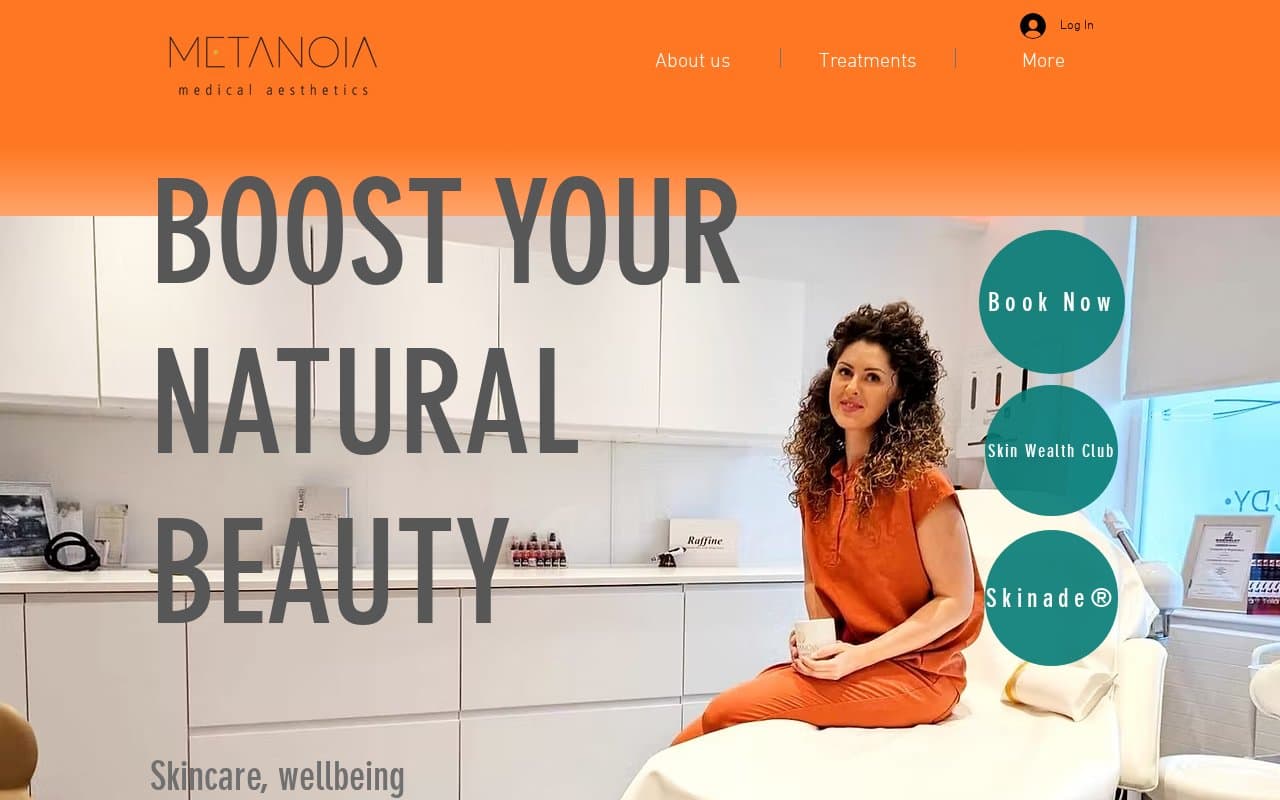 Metanoia Medical Aesthetics website screenshot